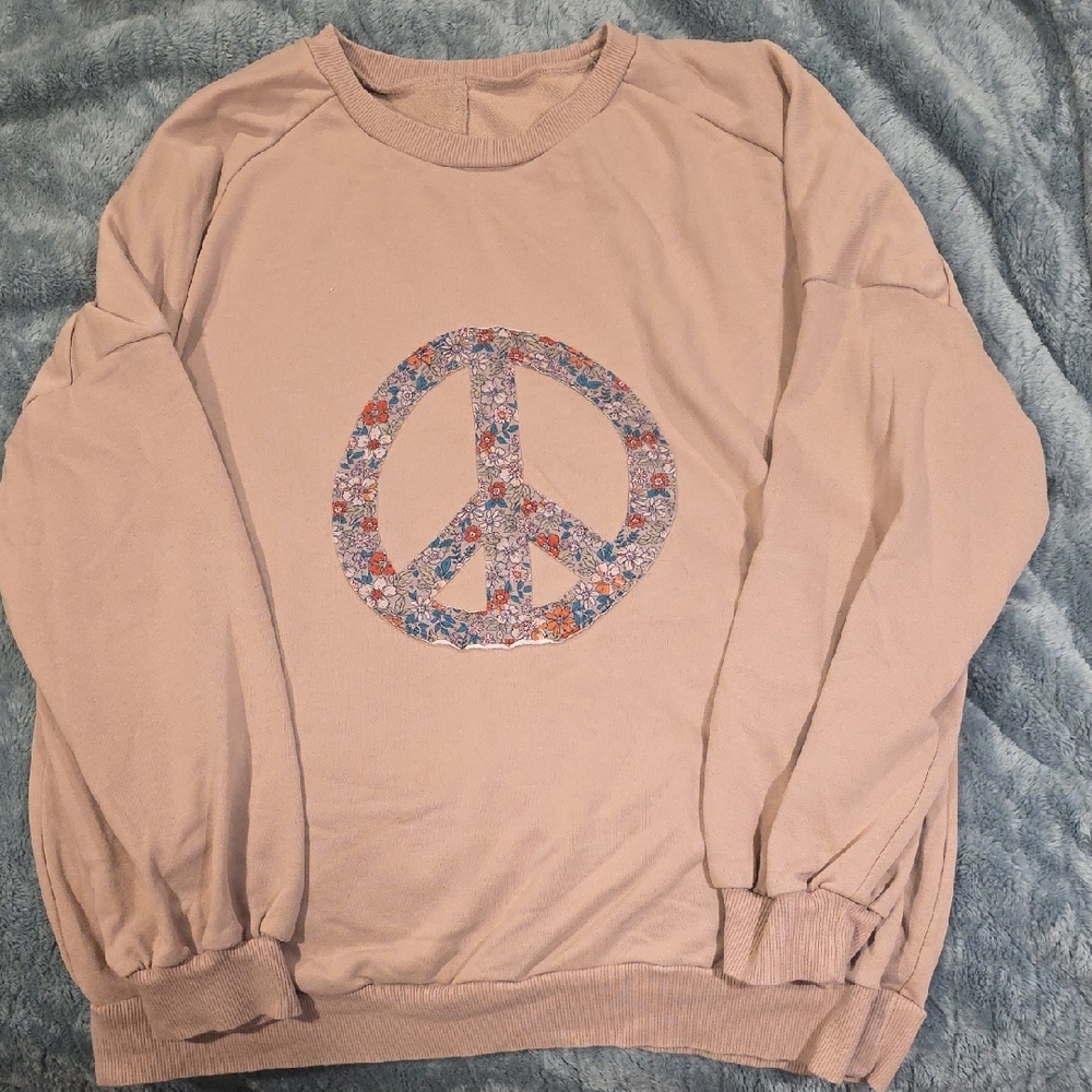 Pink Peace Sign Sweatshirt